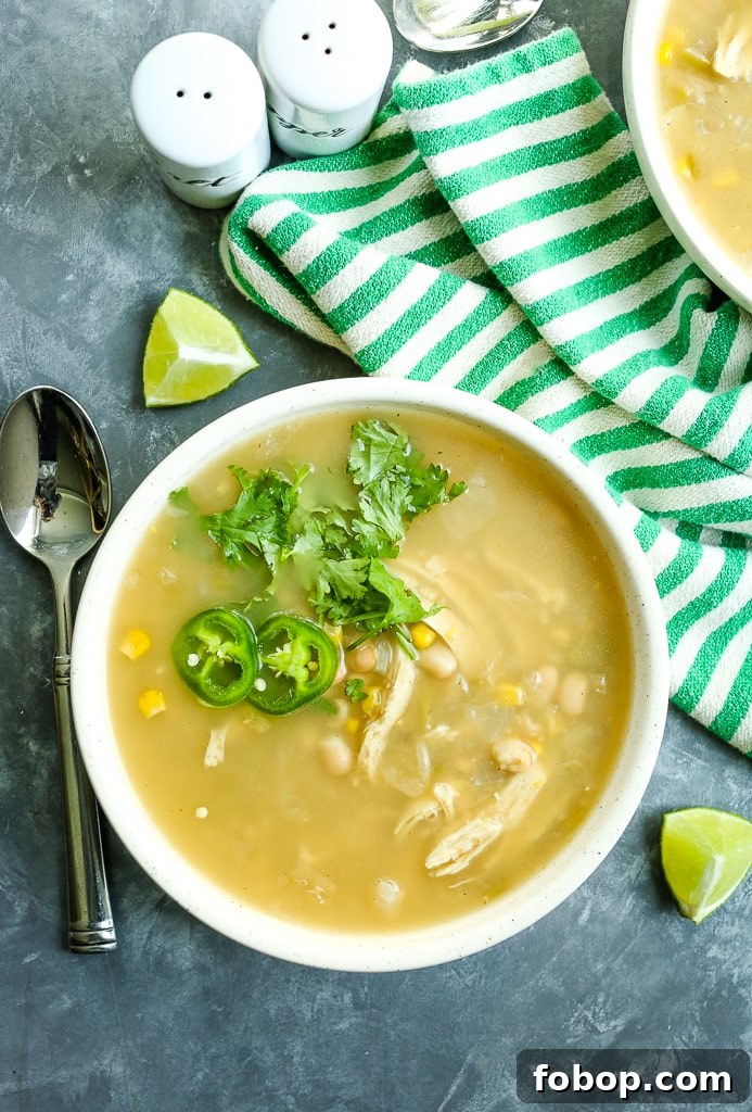 Slow-Cooker White Chicken Chili Recipe for Cozy Weeknights 4 a bowl of Crockpot White Chicken Chili