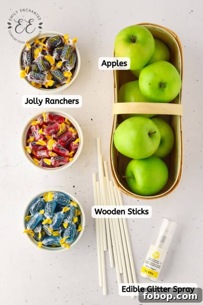 Jolly Rancher Candy Apple Recipe: How to Make the Classic Treat 4 Jolly Rancher Candy Apple Recipe Ingredients Labeled