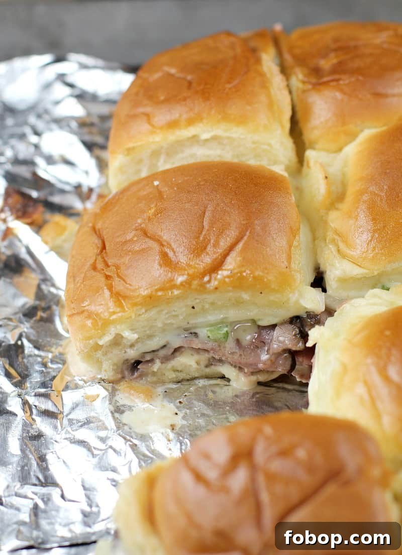 philly cheesecake slider on foil