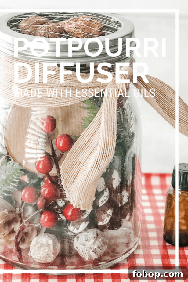 Christmas Potpourri Diffuser Ideas for Cozy Holiday Aromas 14 pinterest image for Christmas potpourri diffuser made with essential oils