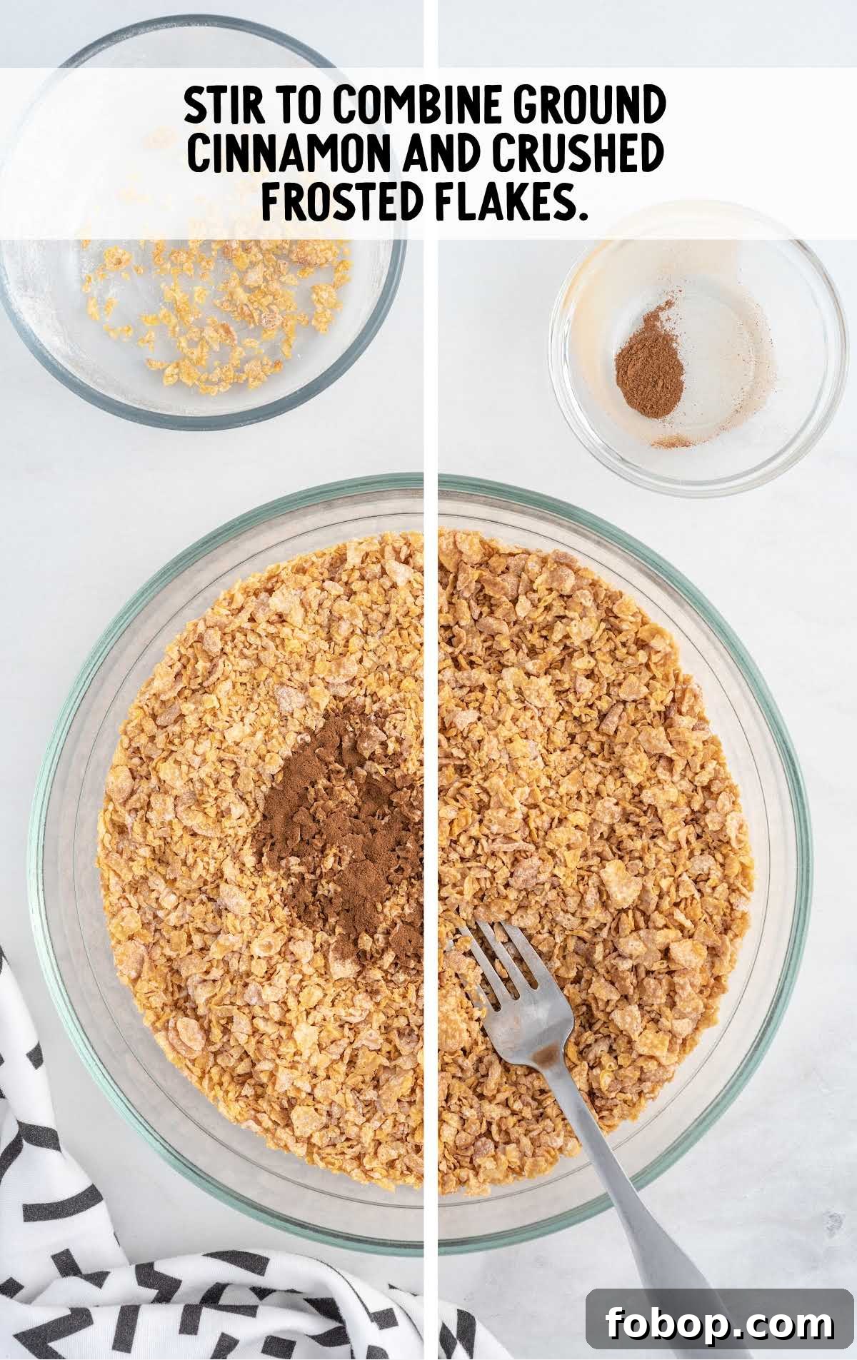 Authentic Mexican Fried Ice Cream Recipe: Crispy Cinnamon Sundae 5 ground cinnamon and frosted flakes stirred in a bowl
