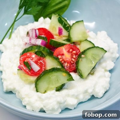 High Protein Cucumber and Tomato Salad with Cottage Cheese