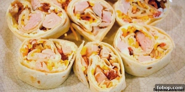 Chicken bacon ranch roll-ups are a quick tortilla wrap sandwich recipe