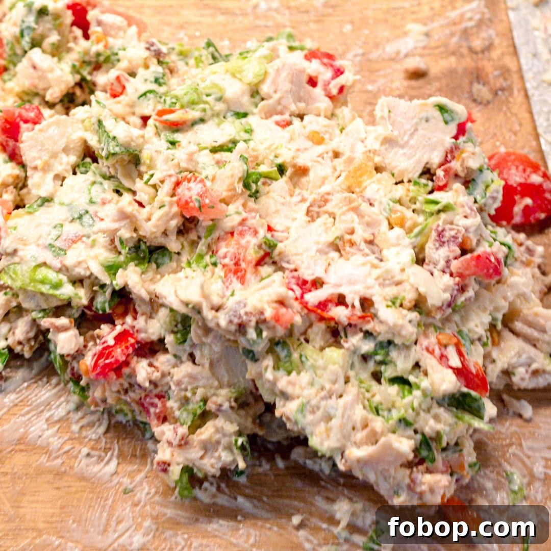 Add the chopped mixture and stir in the ranch cream cheese. Mix until evenly coated.