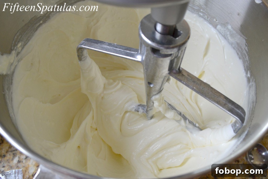 SweetPotatoCheesecake4 Cream Cheese Mixture Whipped in Stand Mixer