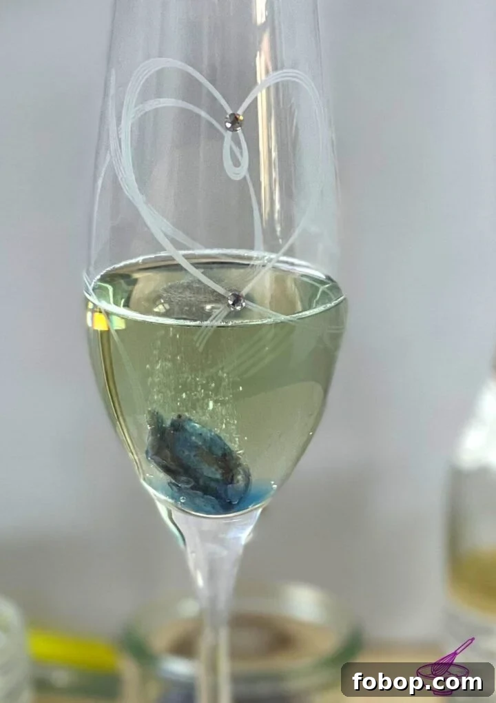 Sparkling Wine–Candied Violets: Elegant Floral Dessert Recipe 4 Two glasses showing color differences