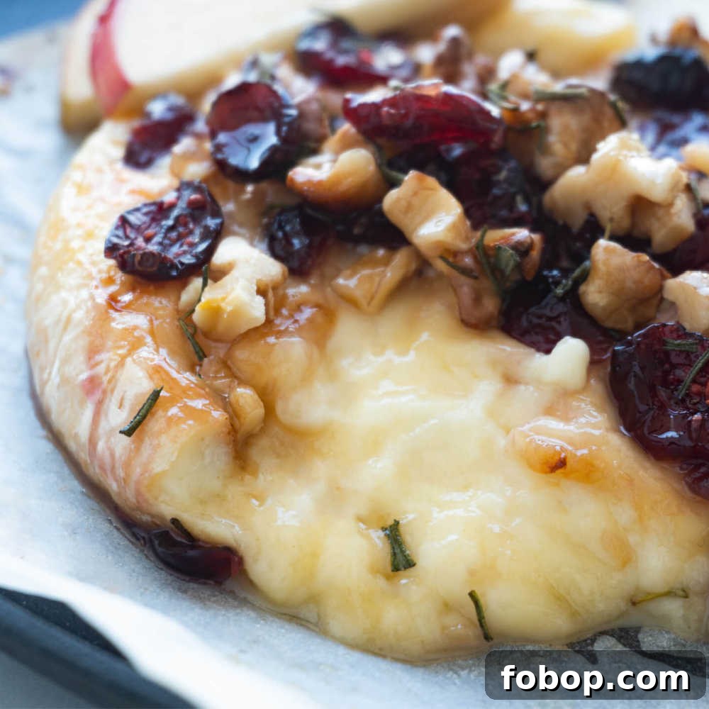 warm brie with cranberries and walnuts