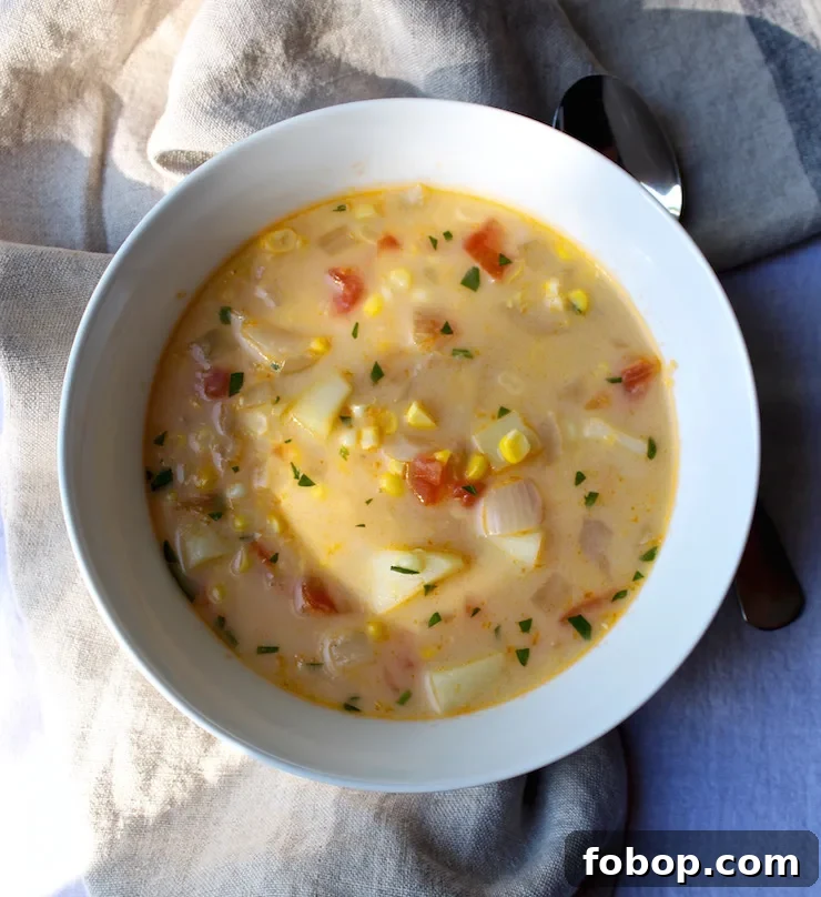 Creamy Summer Corn Chowder Recipe with Fresh Corn and Herbs 4 Summer Corn Chowder in a bowl