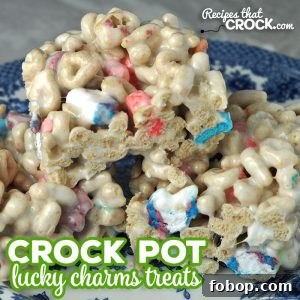These Crock Pot Lucky Charms Treats are super fun and delicious! I think you are going to love this twist on your traditional Rice Krispy Treats!