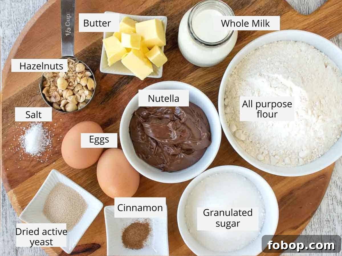 Ingredients for this sweet bread recipe.