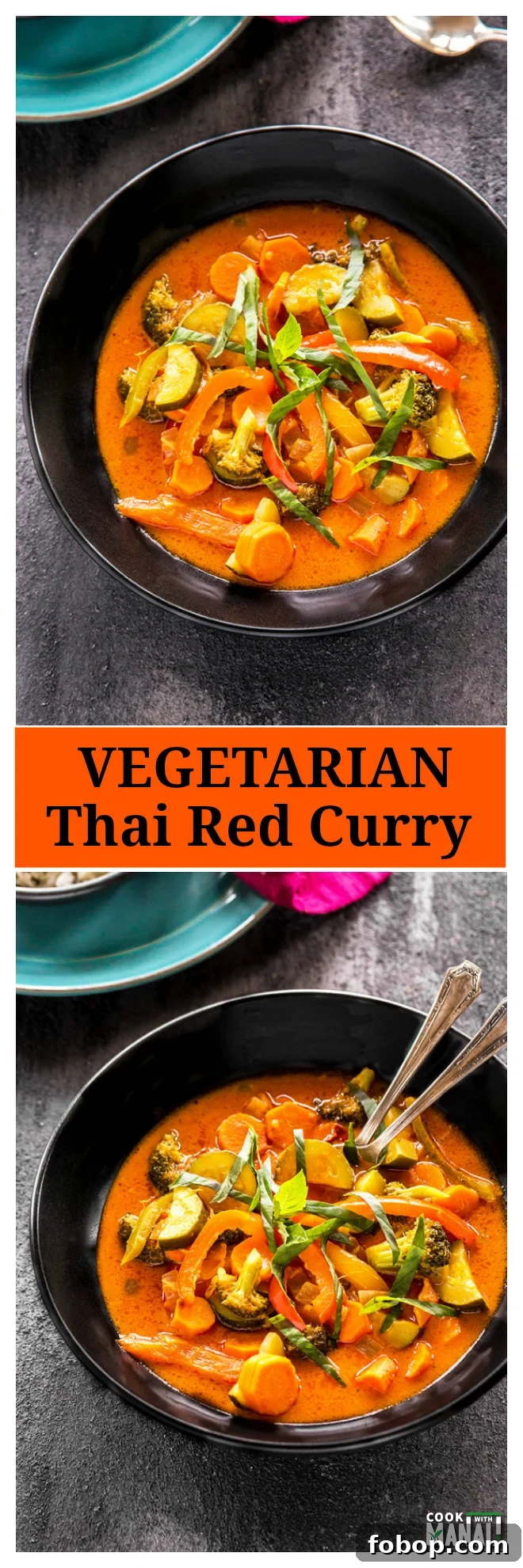 Vegetarian Thai Red Curry collage