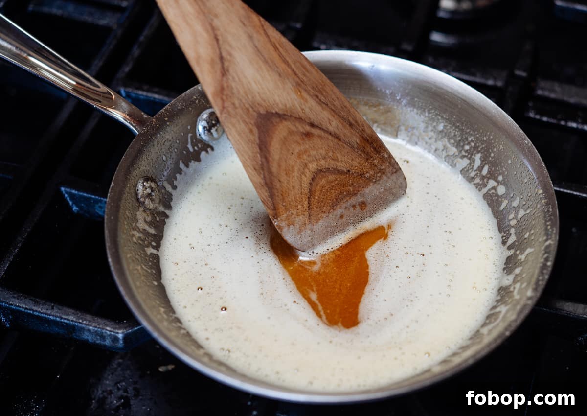 brown butter in a skillet.