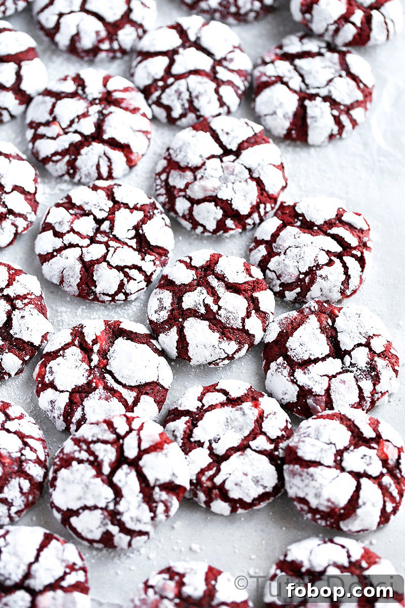 Red Velvet Crinkle Cookies Recipe – Soft, Fudgy Cookies 3 Red Velvet Crinkle Cookies