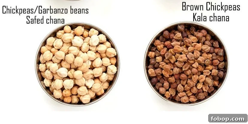 White Chickpeas and Brown Chickpeas