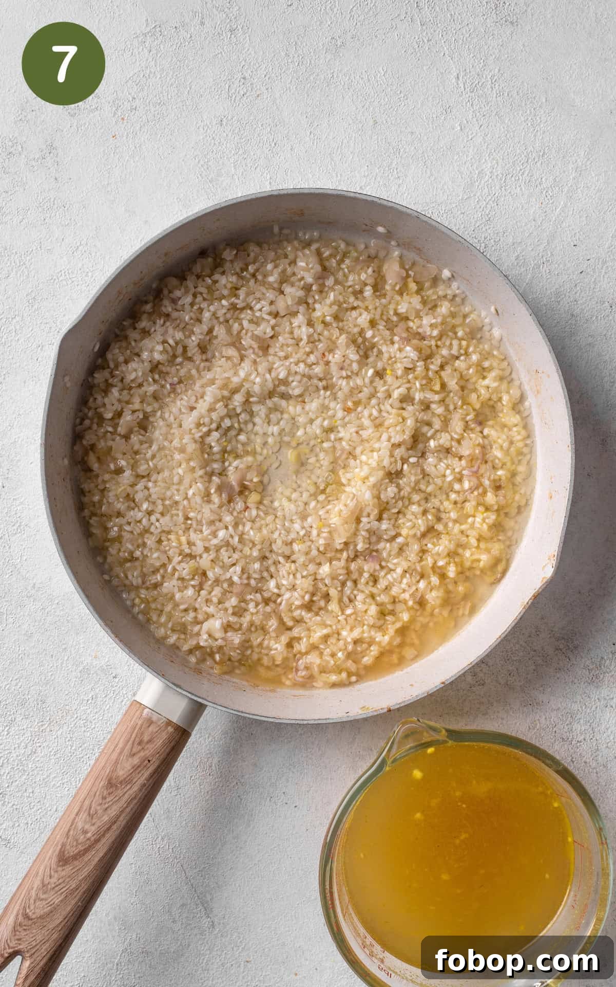 rice mixed with vegetable broth.