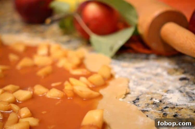 apples on a dough.