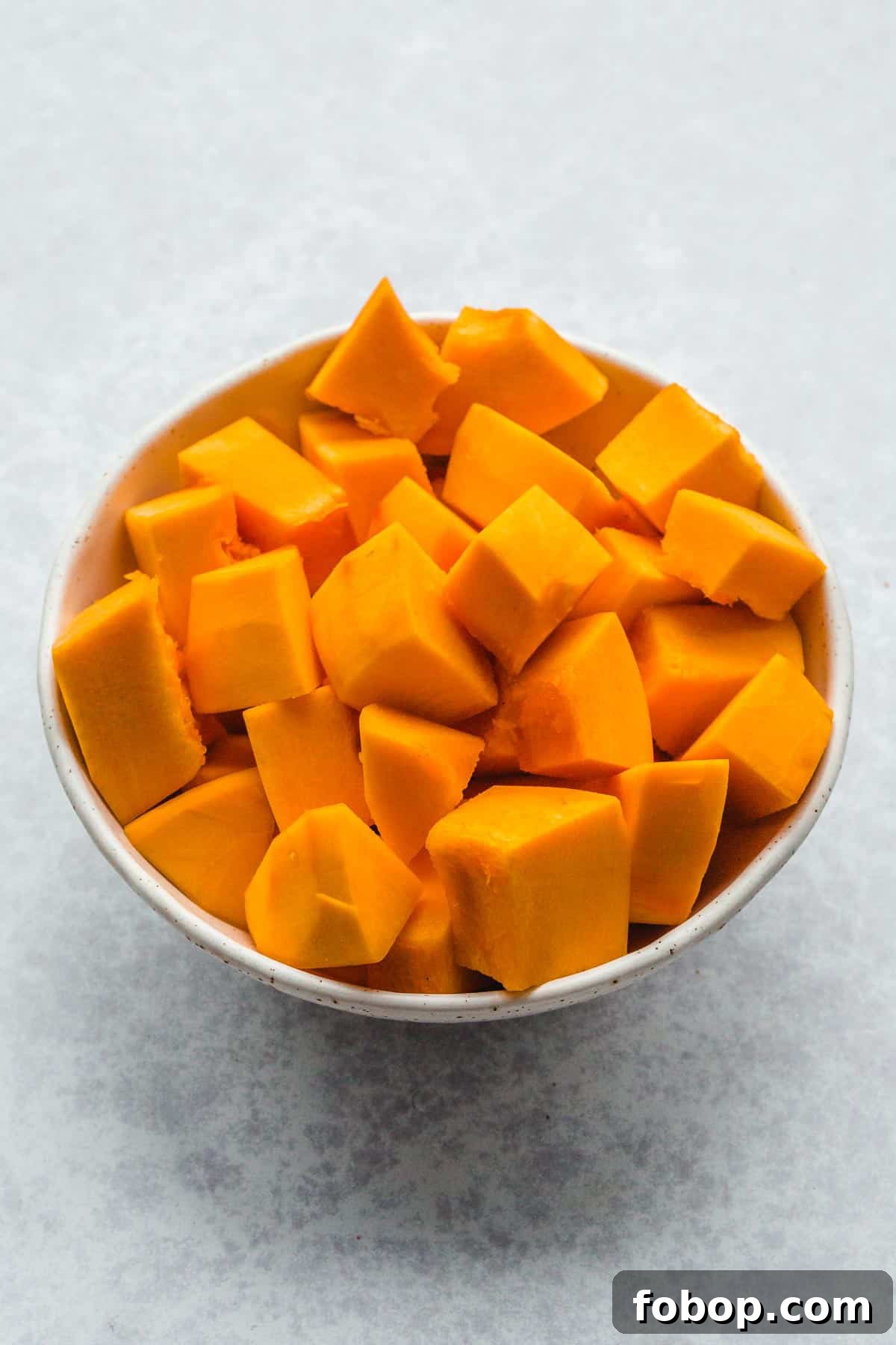 Pumpkin peeled and diced into cubes