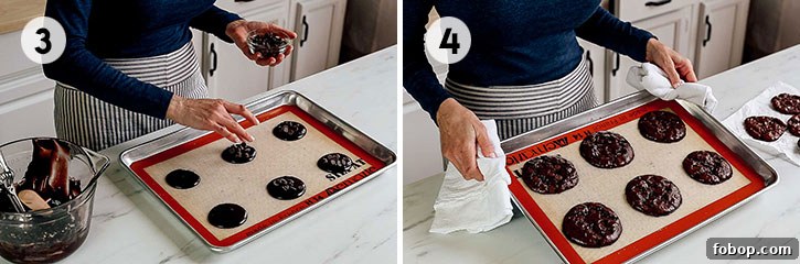 Gluten-Free Chocolate Chip Cookies — Flourless Recipe That Melts 4 step-by-step photos of making flourless mint chocolate chip cookies 3 and 4