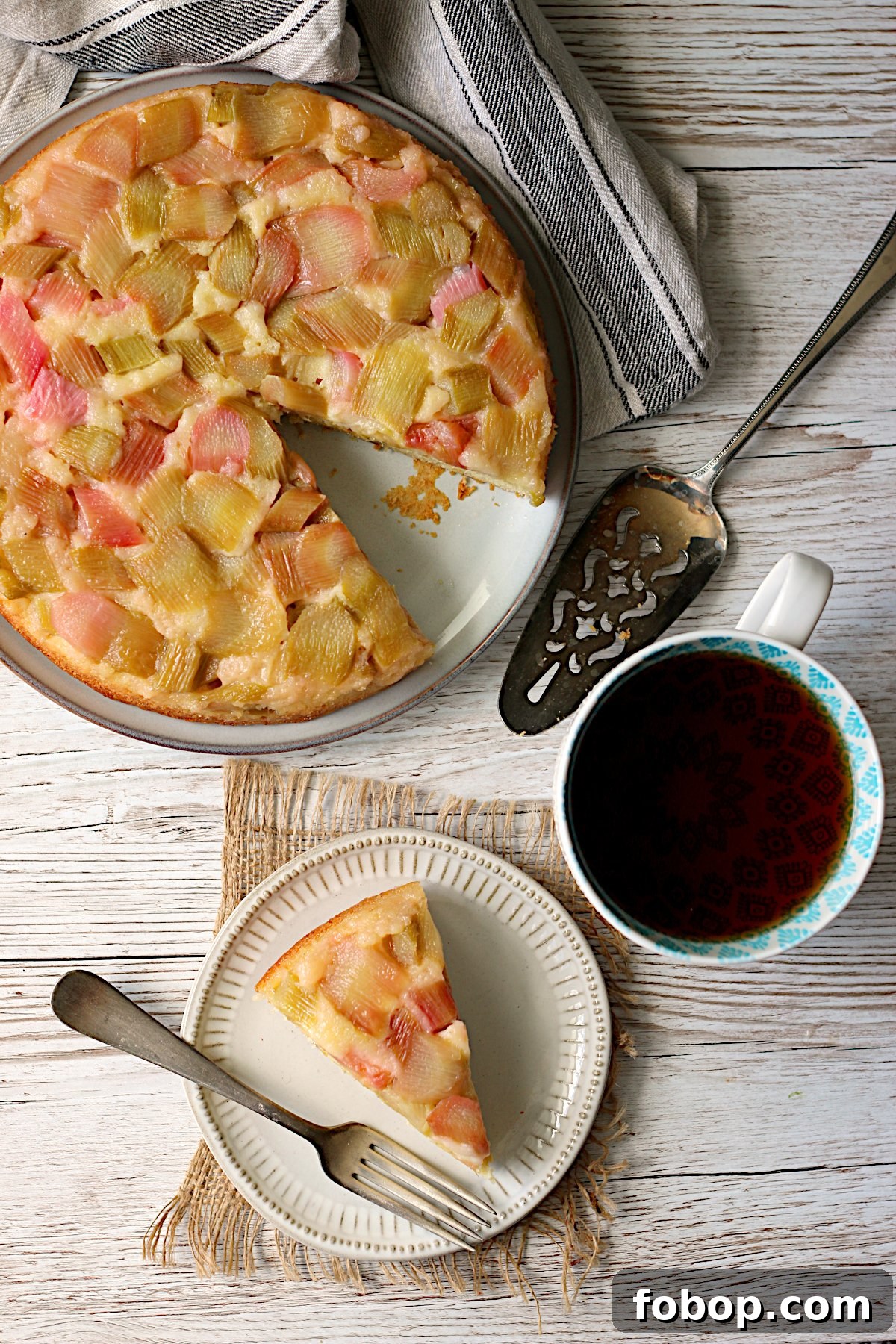 Moist Rhubarb Coffee Cake with Greek Yogurt 8 Cornmeal Rhubarb Upside-Down Cake.
