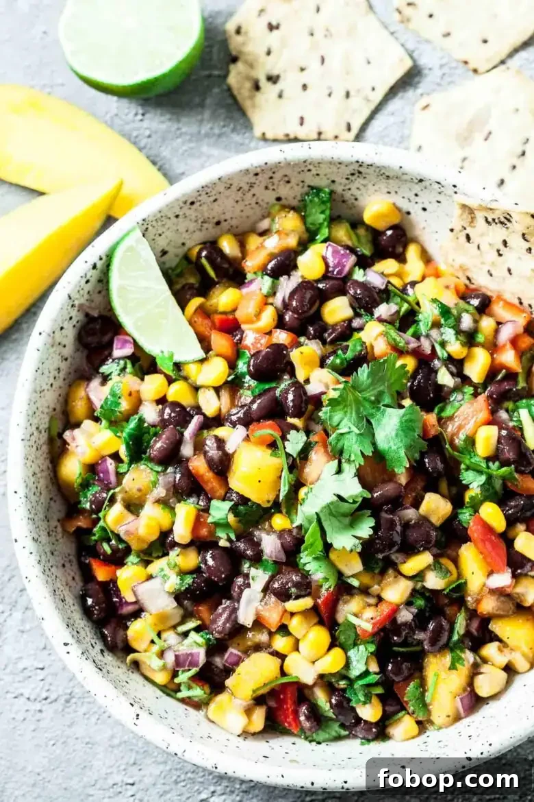 Mango Black Bean Salsa Dip