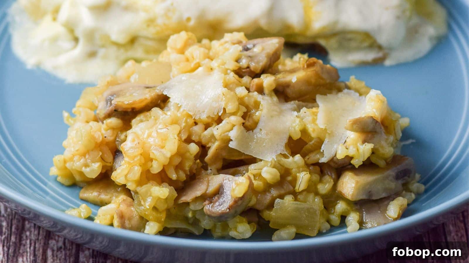 17 Flavor-Packed Side Dishes to Elevate Any Meal 6 A blue plate with a rice and mushrooms along with an enchilada