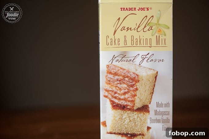 Trader Joe's vanilla cake mix box