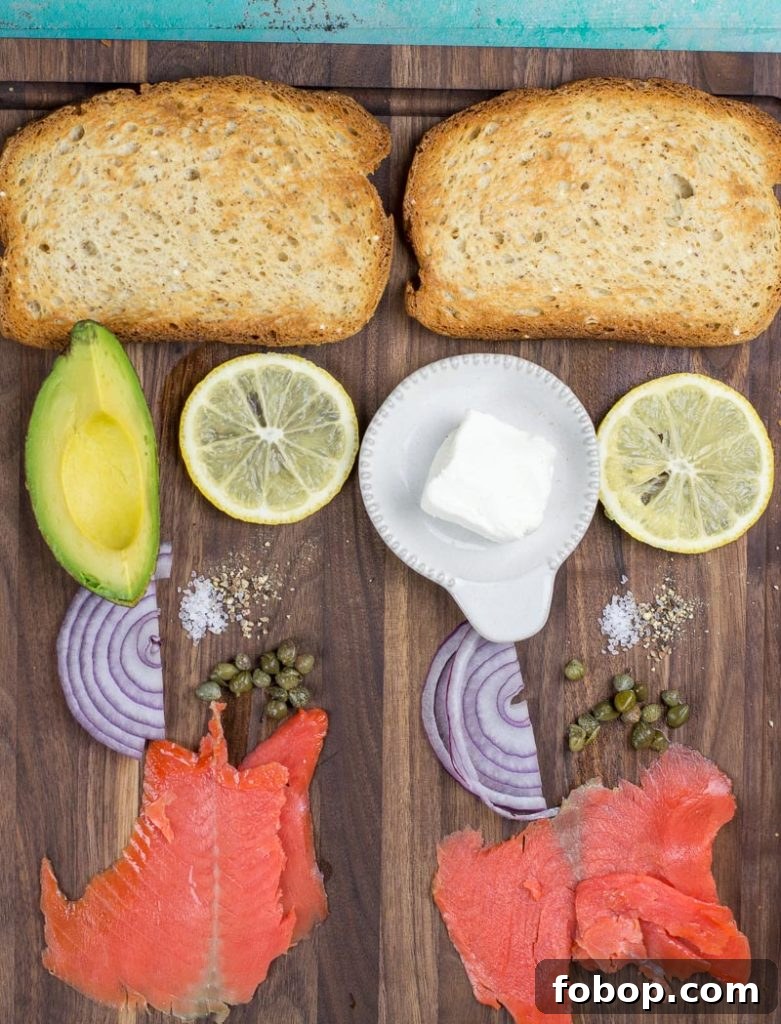 Smoked Salmon Toast Recipes: Quick Gourmet Open-Faced Sandwich Ideas 6 Smoked salmon toast ingredients
