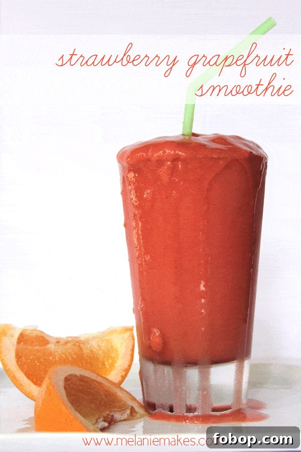 Strawberry Grapefruit Smoothie | @melaniebauer at Melanie Makes