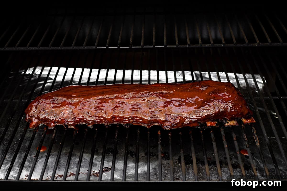 Smoked Baby Back Ribs: Tender, Flavorful Recipe for Beginners 9 BBQ smoked baby back ribs on a wood pellet grill.
