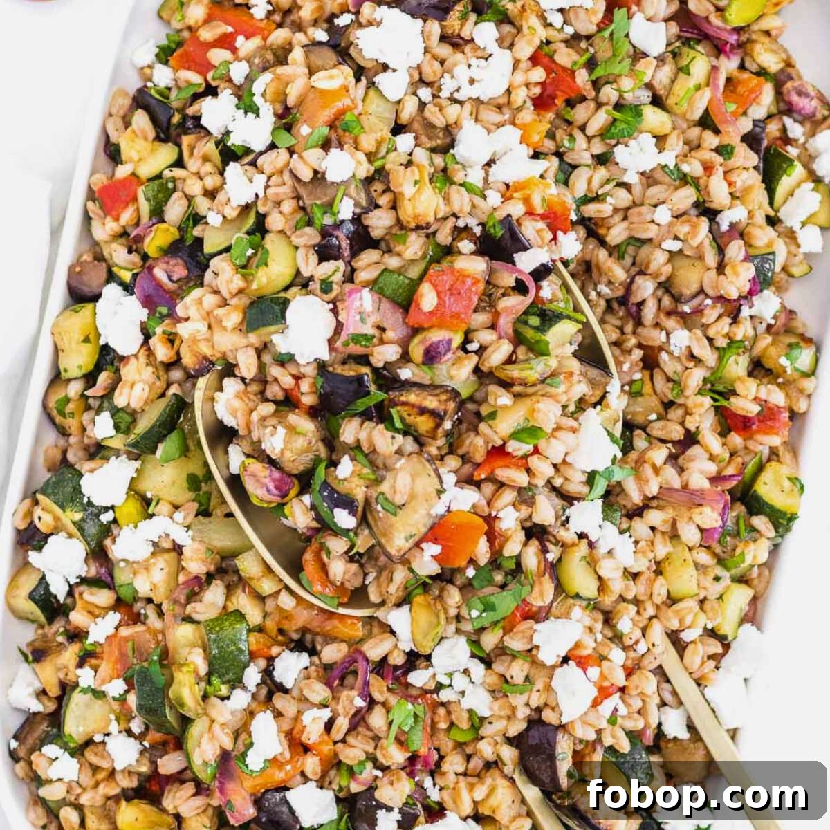 30 Delicious Eggplant Recipes for Every Meal 14 Mediterranean farro salad recipe.