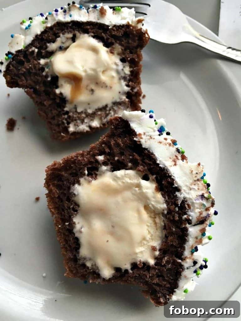 Ice Cream Filled Cupcakes