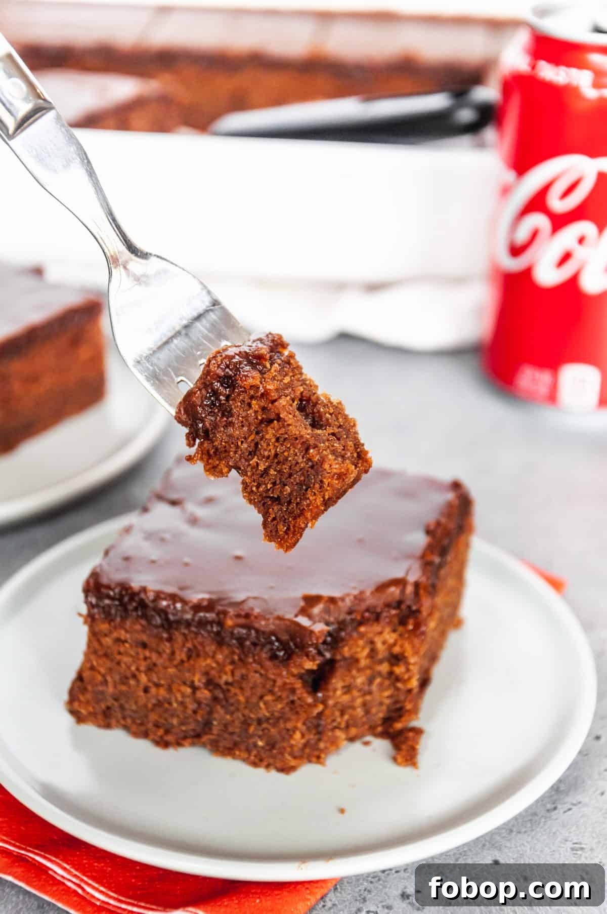 Moist Chocolate Coca-Cola Cake Recipe for Every Occasion 9 forkful of coca cola cake