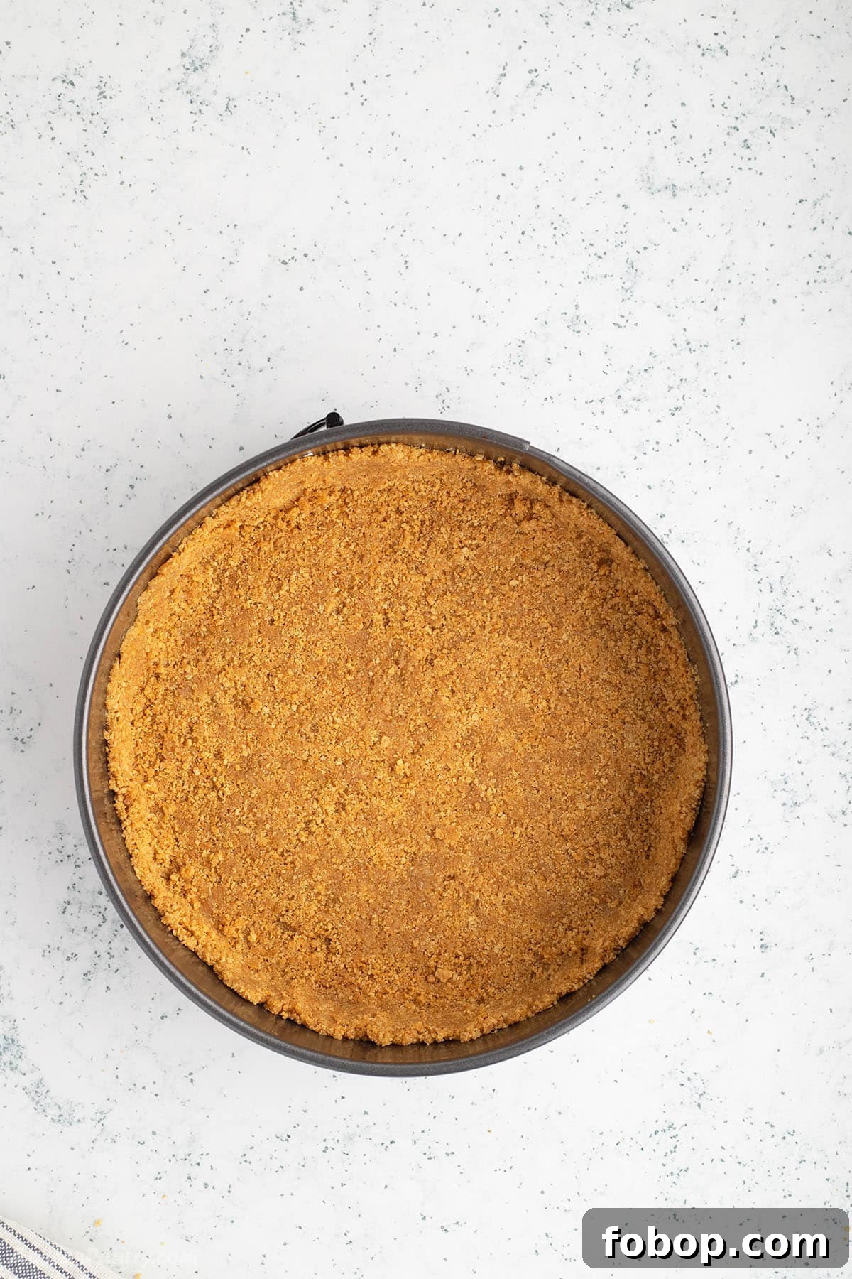 Perfect Graham Cracker Crust Recipe for Pies and Cheesecakes 5 Graham crackers pie crust in a spring foam pan.