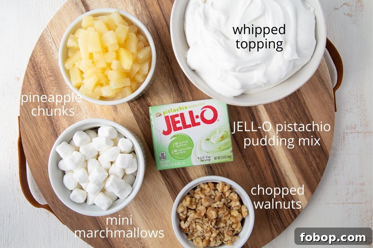 ingredients for pistachio salad