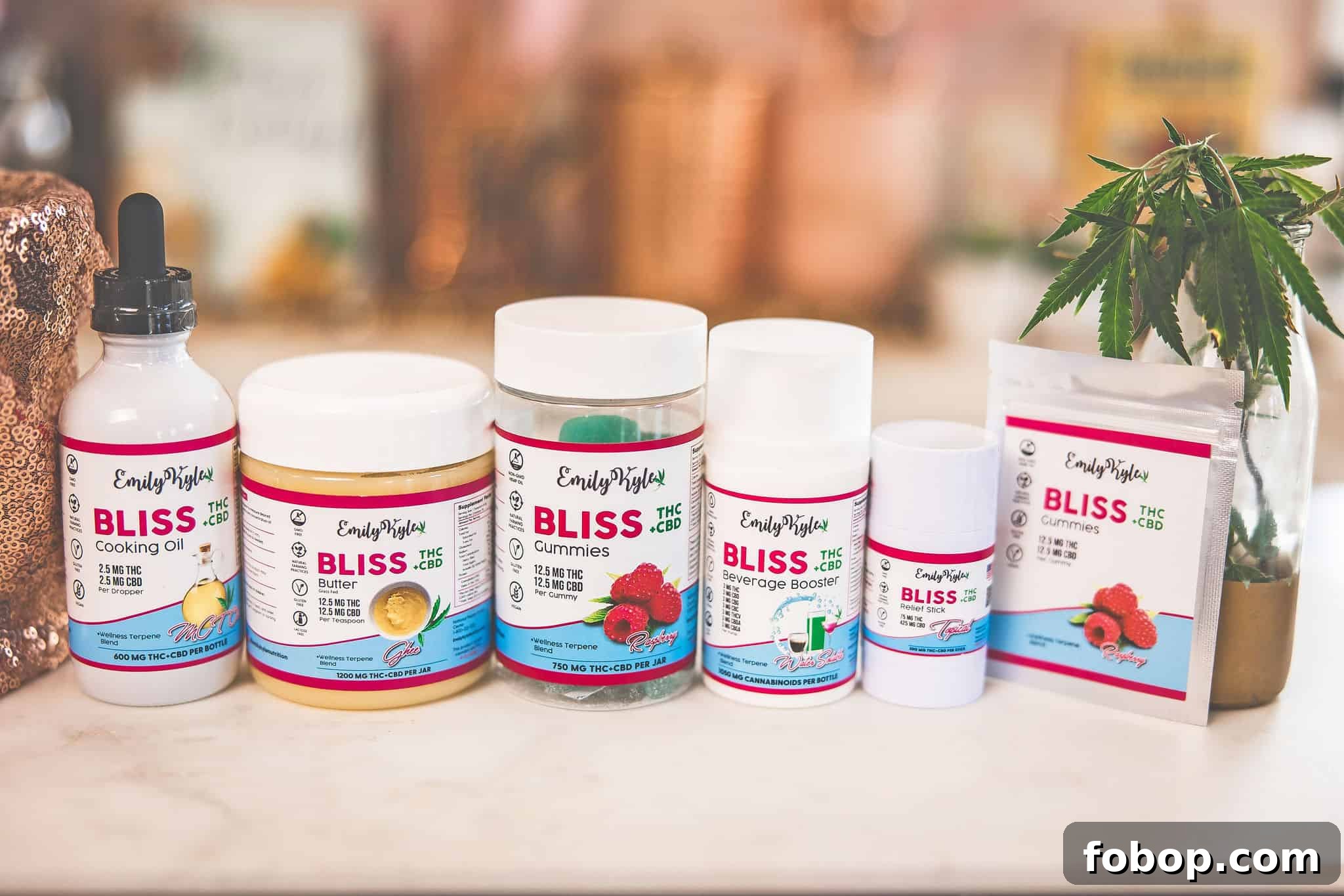 A picture of Emily Kyles Bliss Products.