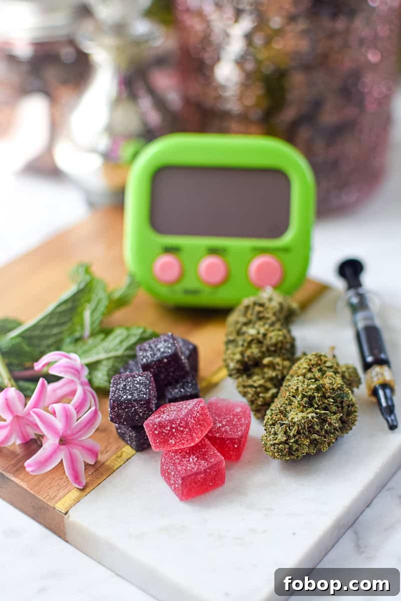 A picture of several different kinds of cannabis edibles.
