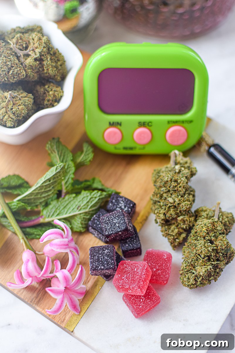 A picture of several different kinds of cannabis edibles.