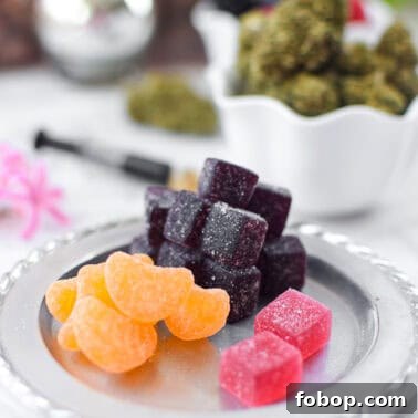 A picture of many different kinds of cannabis edibles.