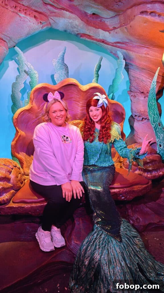 Meeting Ariel at her grotto in Magic Kingdom.