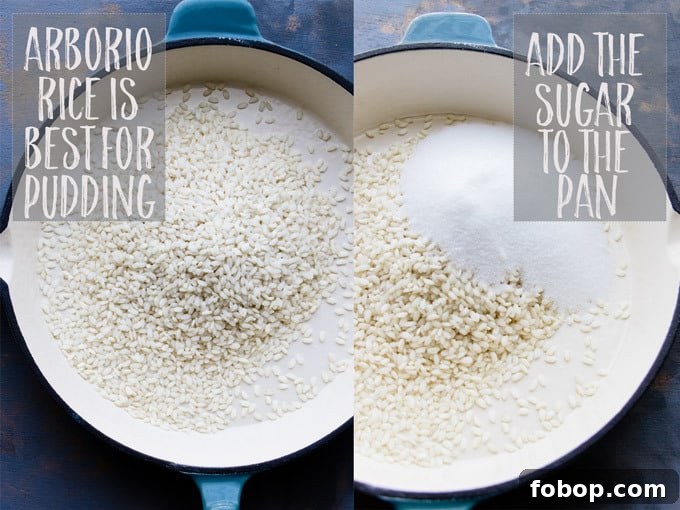 Rice and milk ready to cook.