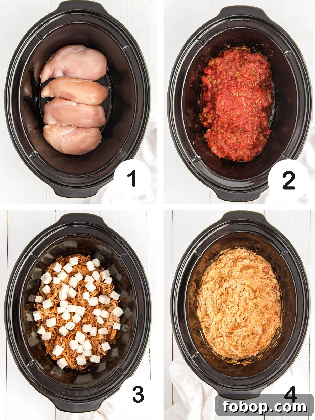 Process photos for salsa chicken.