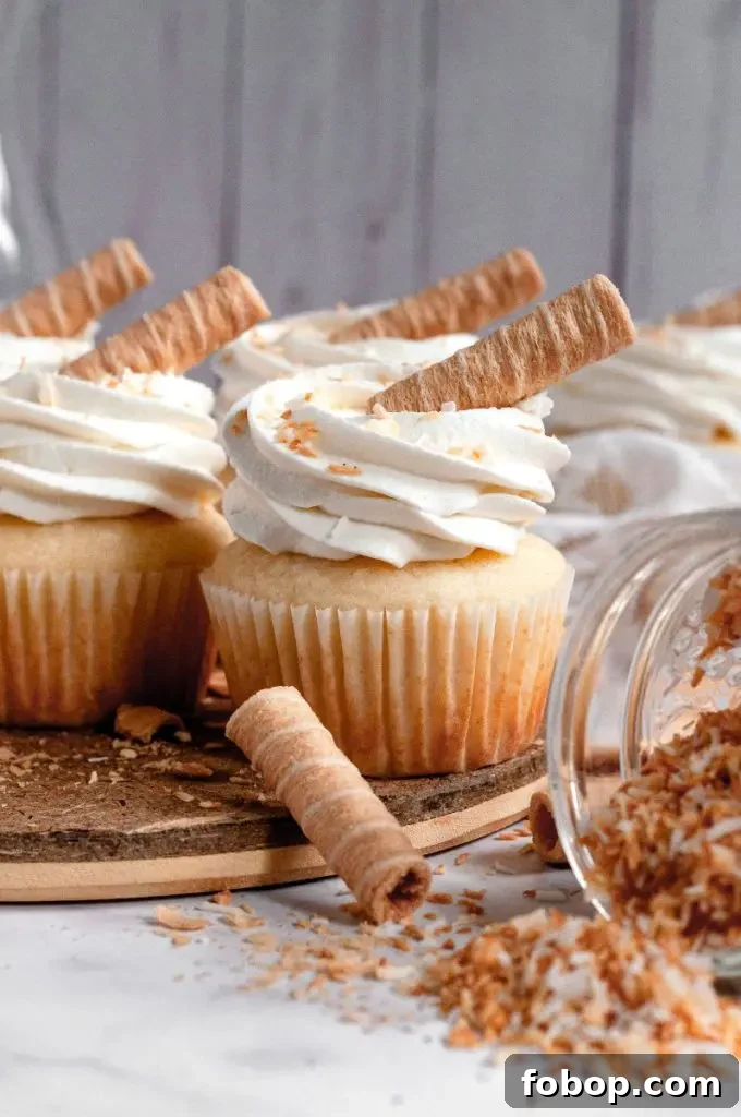 Tray of coconut cupcakes