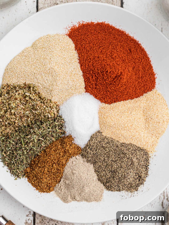 Authentic Homemade Creole Seasoning Recipe for Bold Flavor 13 A plate full of arranged seasoning in a circle.