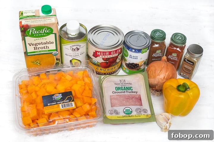 THE BEST Butternut Squash Turkey Chili Butternut Squash Turkey Chili Ingredients
