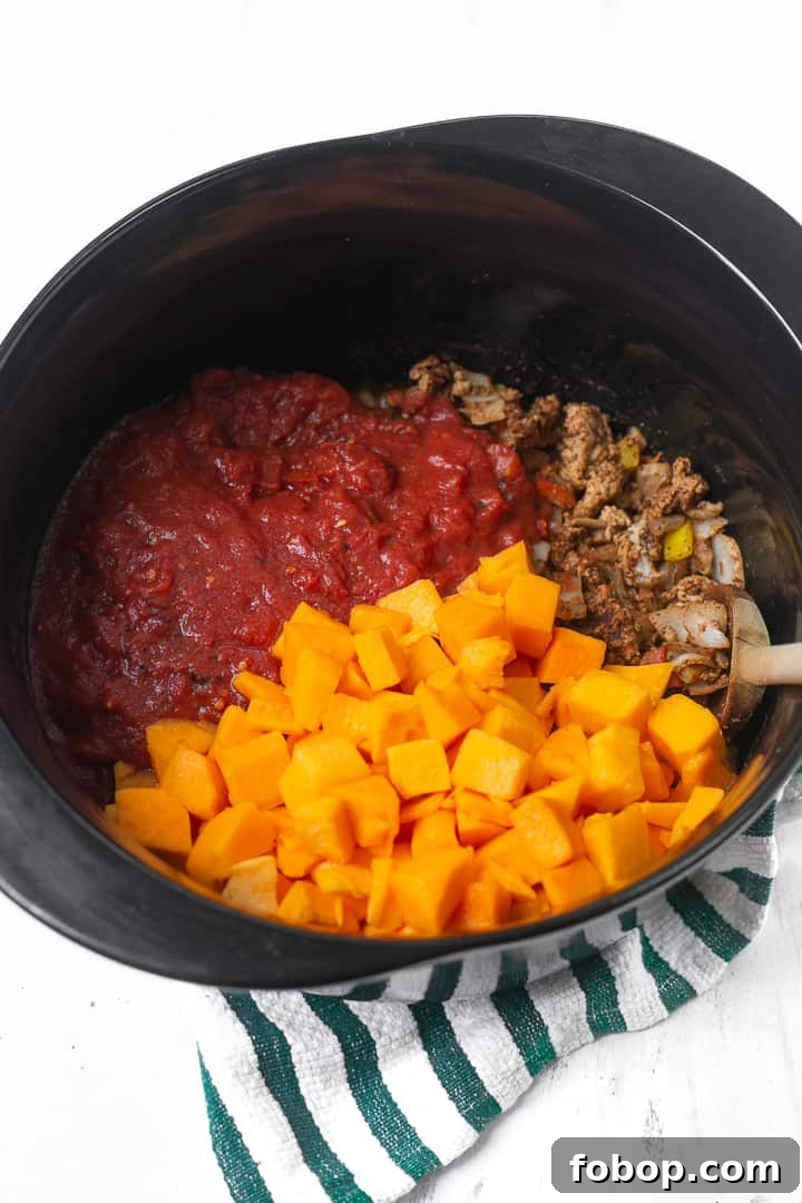THE BEST Butternut Squash Turkey Chili Making Butternut Squash Turkey Chili