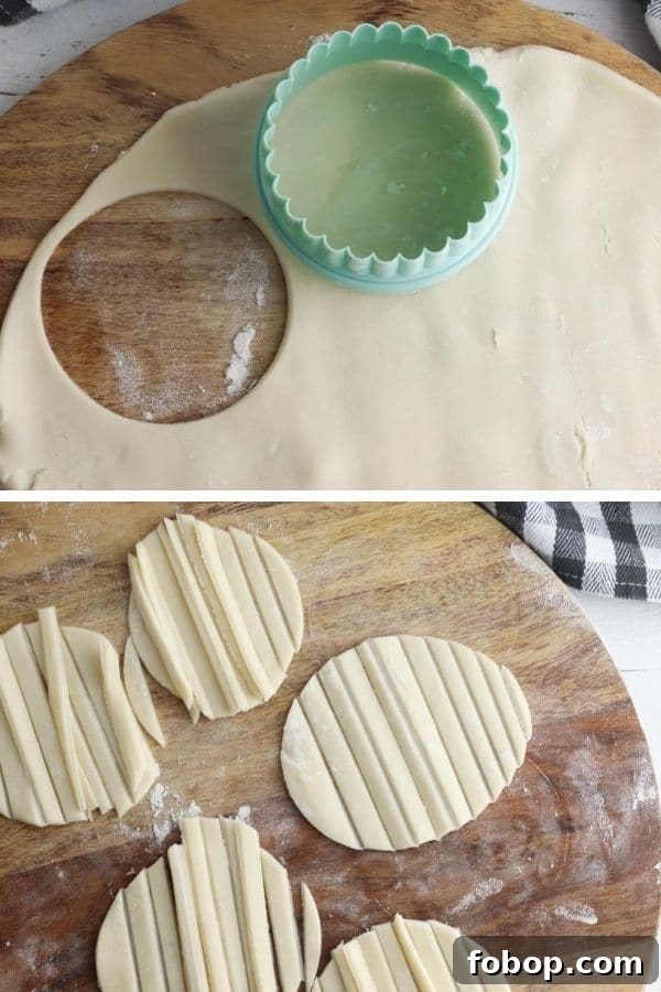 pie crust cut and shaped 