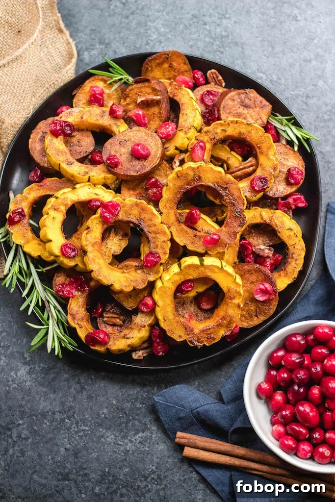 Sliced delicata squash ready for roasting Sliced delicata squash ready for roasting