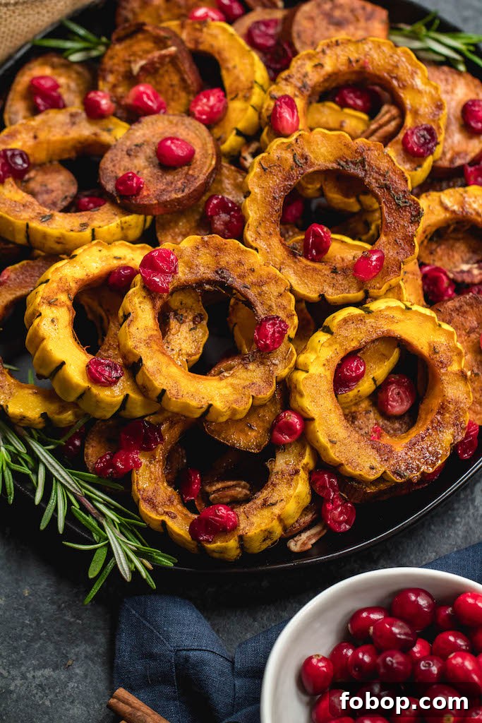 Serving platter of roasted delicata squash Serving platter of roasted delicata squash