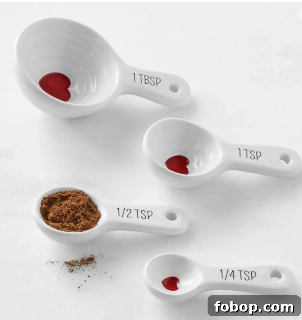 heart measuring spoons
