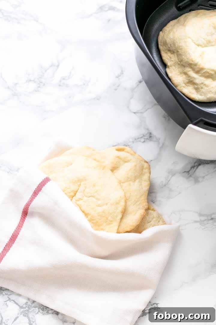 Crispy Air Fryer Flatbread Recipe in Minutes 7 Flour tortilla flatbreads in an Air Fryer or stacked.